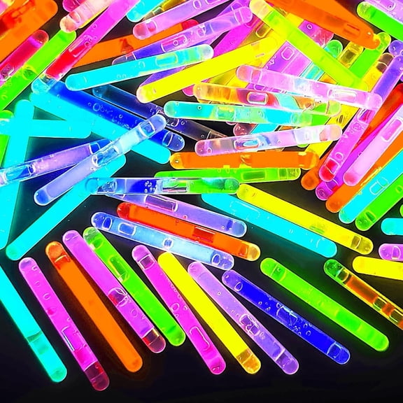 100 Pieces Mini Glow Sticks Bulk Colorful Tiny Glow in The Dark Stick Fun Glowsticks Game Toys for Halloween Christmas Glow Party Easter Eggs Basket Filler Decoration