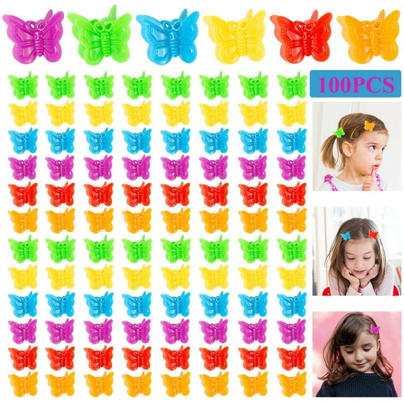 100 Pieces Mini Hair Clips, Butterfly Mini Hair Barrettes Clamps for Women and Girls, Assorted Colors