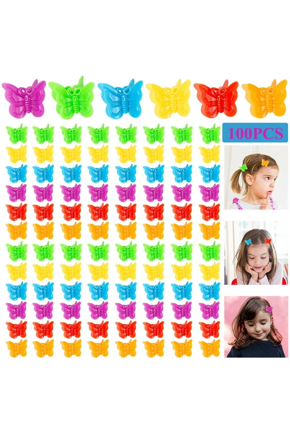 100 Pieces Mini Hair Clips, Butterfly Mini Hair Barrettes Clamps for Women and Girls, Assorted Colors