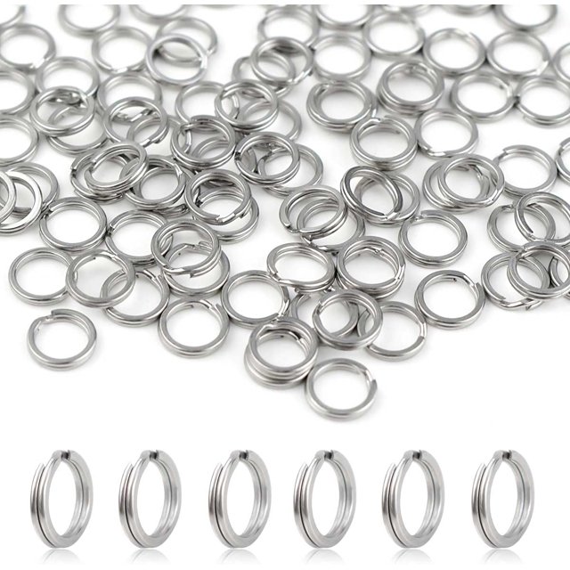 100 Pieces Mini Key Rings Mini Split Jump Ring with Double Loops Small
