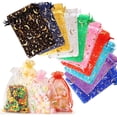 thumbnail image 1 of 100 Pieces Moon Star Organza Bags, Mixed Color 4x6IN(10X15CM) Satin Drawstring Organza Pouch Wedding Party Favor Gift Bag Jewelry Watch Bags, 1 of 8