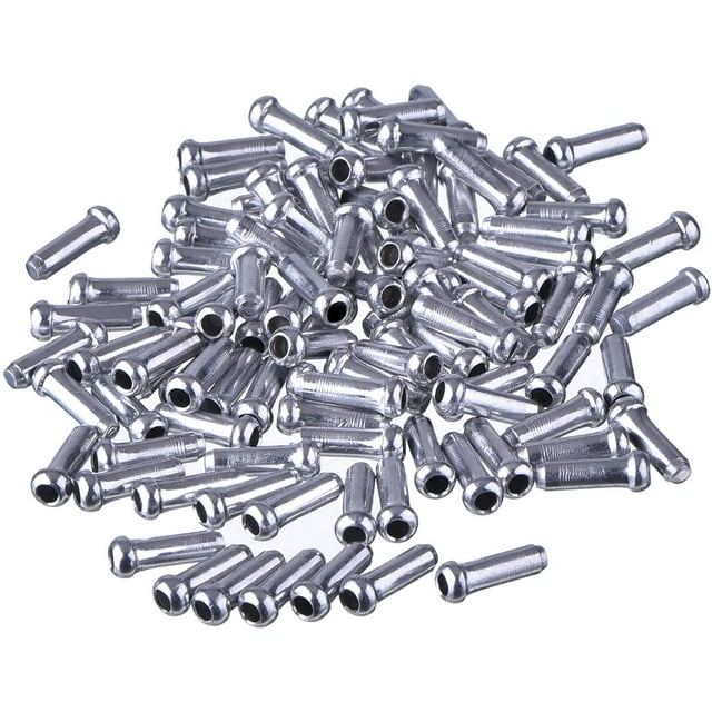 100 Pieces Mountain Bike Brake Cable End Caps Alloy Housings Silver