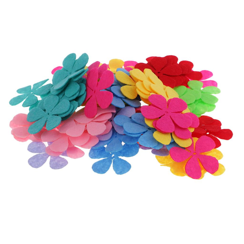 E-outstanding 120PCS Felt Flowers Mixed Colours Fabric Flower  Embellishments for DIY Crafts Handcraft Sewing, 26mm