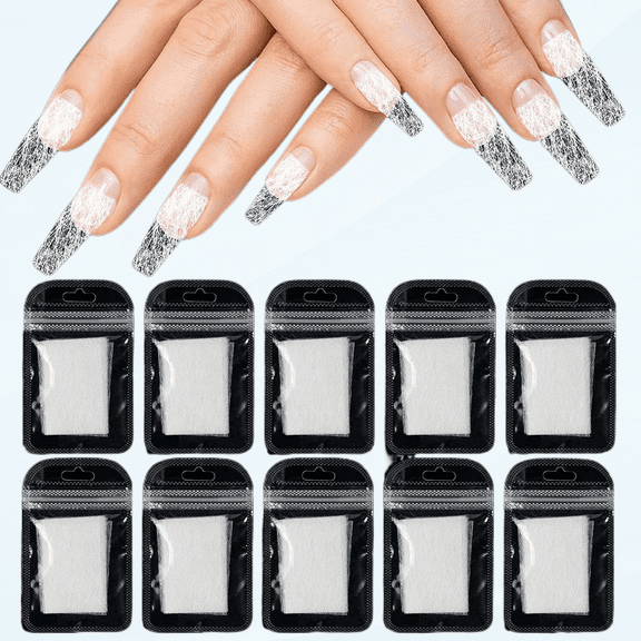 100 Pieces Nail Extension Fibers, Quick Extension Nails Art Fiberglass, Non-Woven French Fingernail Warp, Magical Fingernails Extension Silk Tools, False Manicure Salon or Home Use (Wihte)