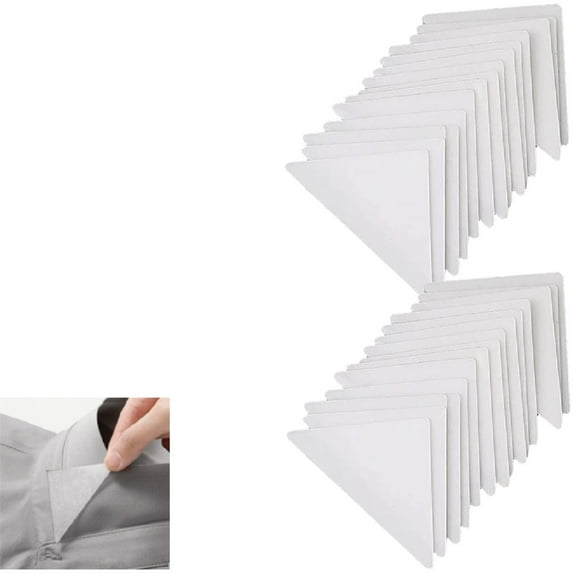 100 Pieces No Curl Collar Stays Polo Shirt Collar Stays Collar Anti-Warping Edge Shaper Plastic Collar Support Rack Sticker for Men and Women's Dress, White