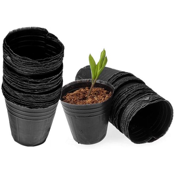 100 Pieces Nursery Pots Plastic Seedlings Planter Round Seed Starting Pot Flower Plant Transplanted Nutrition Container, Home Garden Decor for Transplanting, Succulents, Cuttings, Seedlings