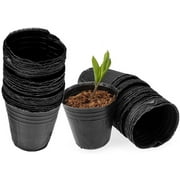 100 Pieces Nursery Pots Plastic Seedlings Planter Round Seed Starting Pot Flower Plant Transplanted Nutrition Container, Home Garden Decor for Transplanting, Succulents, Cuttings, Seedlings
