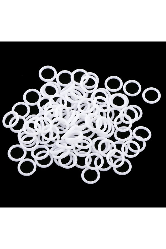 100 Pieces Nylon Bra Strap Adjustment Adjuster Slider Fasteners 6mm White