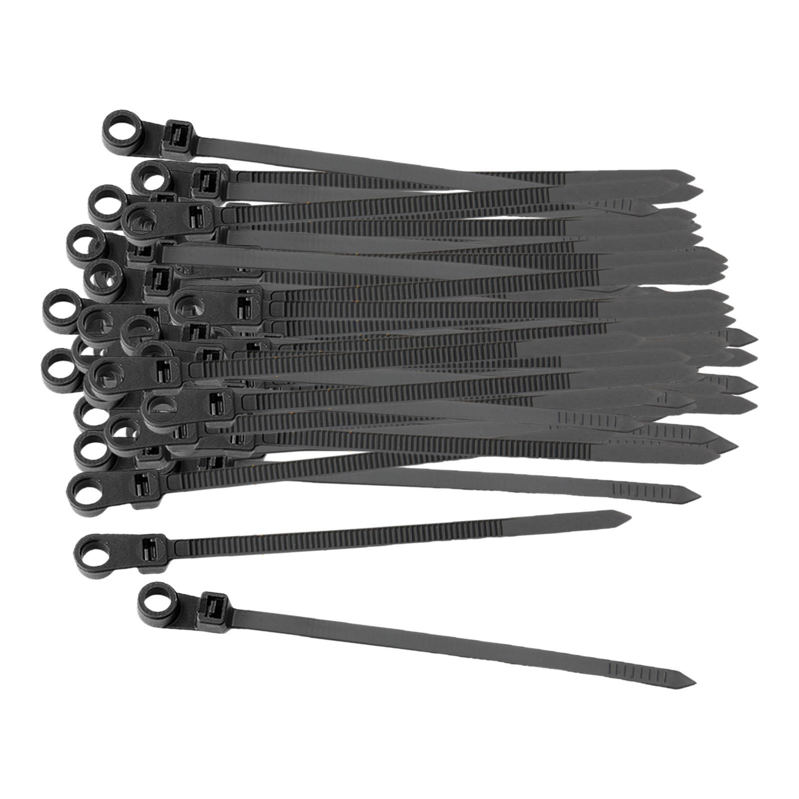 100 Pieces Nylon Cable Wire Zip Ties Mounting Hole Self Locking Tie