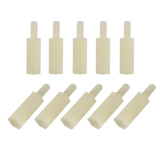 100 Pieces Nylon Hex Standoff Spacer M2.5x12 Female to M2.5x6 Male