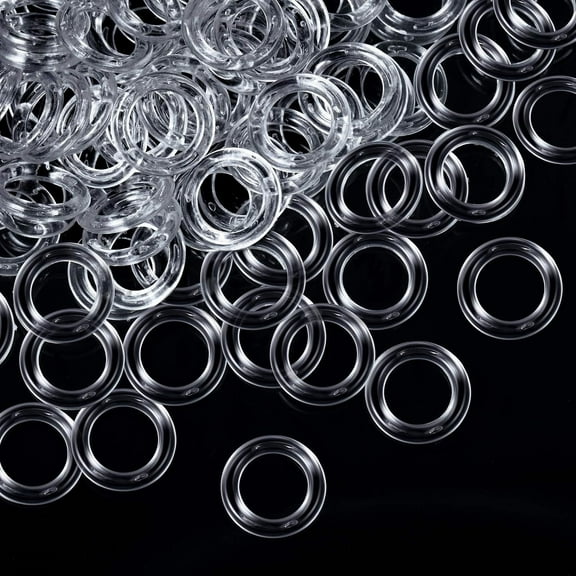 100 Pieces O-Rings Plastic Rings,0.51x0.31In Transparent Plastic Rings,Durable Clear Roman Curtain Rings for DIY Blinds,Curtains