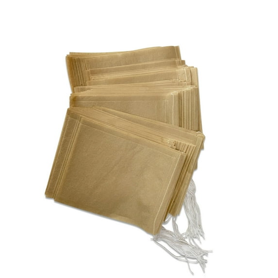 100 Pieces One\-Off Mesh Tea Bag Filter Spice Pouch Teapot Drink Bottles Strainer Refillable Teabag Office Holder Sachets 5*7cm