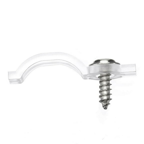 100 Pieces One-Side Fixing Clips LED Strip Light Mounting Brackets Tape Light Curved Fixed Clips Single Screw Design