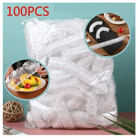 100 Pieces Of Oversized Plastic Packaging Covers - Disposable Cling Film, Suitable For Bowls And Plates, Suitable For Restaurants, Barbecue Restaurants, Households, Plastic Food Covers