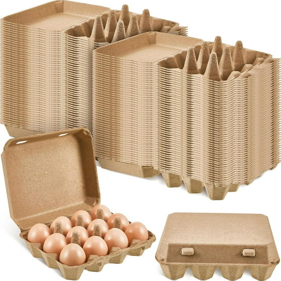 100 Pieces Paper Pulp Egg Cartons 3x4 Style Vintage Blank Egg Cartons for Fresh Duck Quail Storage Kitchen Family Farmhouse