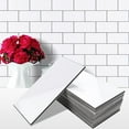 thumbnail image 1 of 100-Pieces Peel and Stick Backsplash, 3" x 6" PVC Wall Tile, Polished White Stick on Backsplash for Kitchen/Bathroom/Fireplace, 1 of 7