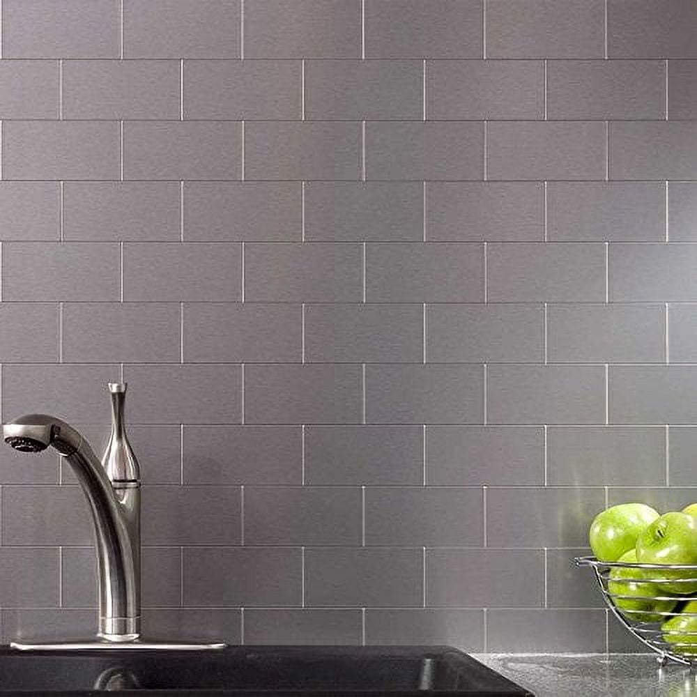 100-Pieces Peel and Stick Kitchen Backsplash, Adhesive Metal Tiles for  Wall, 3\, image size:1000x1000