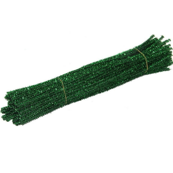 100 Pieces Pipe Cleaners Chenille Stem, 6 Pastel Color Pipe Cleaners Set For Pipe Cleaners DIY Arts Crafts Decorations, Chenille Stems Pipe Cleaners for Festival Holiday Decoration(Green,12x0.6")