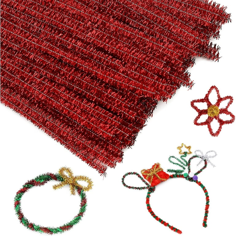 100 Pieces Pipe Cleaners Chenille Stem, Glitter Red Craft Pipe Cleaners,DIY  Craft,Pipe Cleaners Bulk for Creative Handmade DIY Art Craft and Crafts  Project Decoration Supplie 