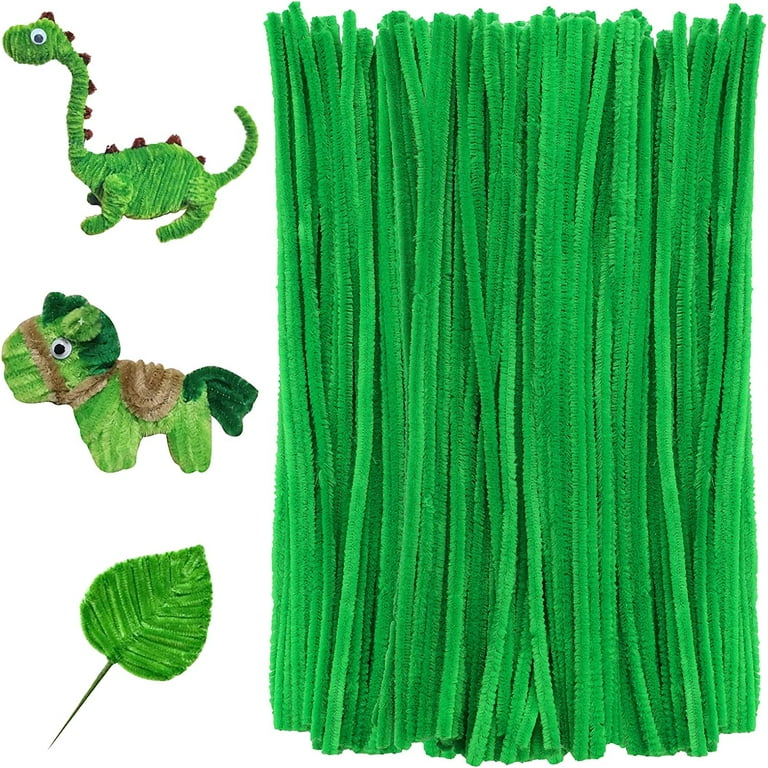 100 Pieces Pipe Cleaners Chenille Stem Solid Color Pipe Cleaners Bulk for  Halloween、Christmas DIY Craft Supplies Thick Fruit Green Pipe Cleaners  Chenille Stems 