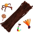 thumbnail image 1 of 100 Pieces Pipe Cleaners Chenille Stem, Solid Color Pipe Cleaners Set for Pipe Cleaners DIY Arts Crafts Decorations, Chenille Stems Pipe Cleaners (Brown), 1 of 8