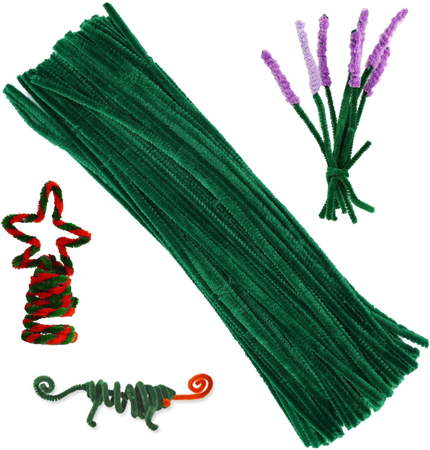 EXTRIC Pipe Cleaners- 100pc. Pipe Cleaner Red Pipe Cleaners-Chenille Stems, Pipe Cleaners Craft, Fuzzy Sticks Great Craft Supplies DIY Art & Craft Projects