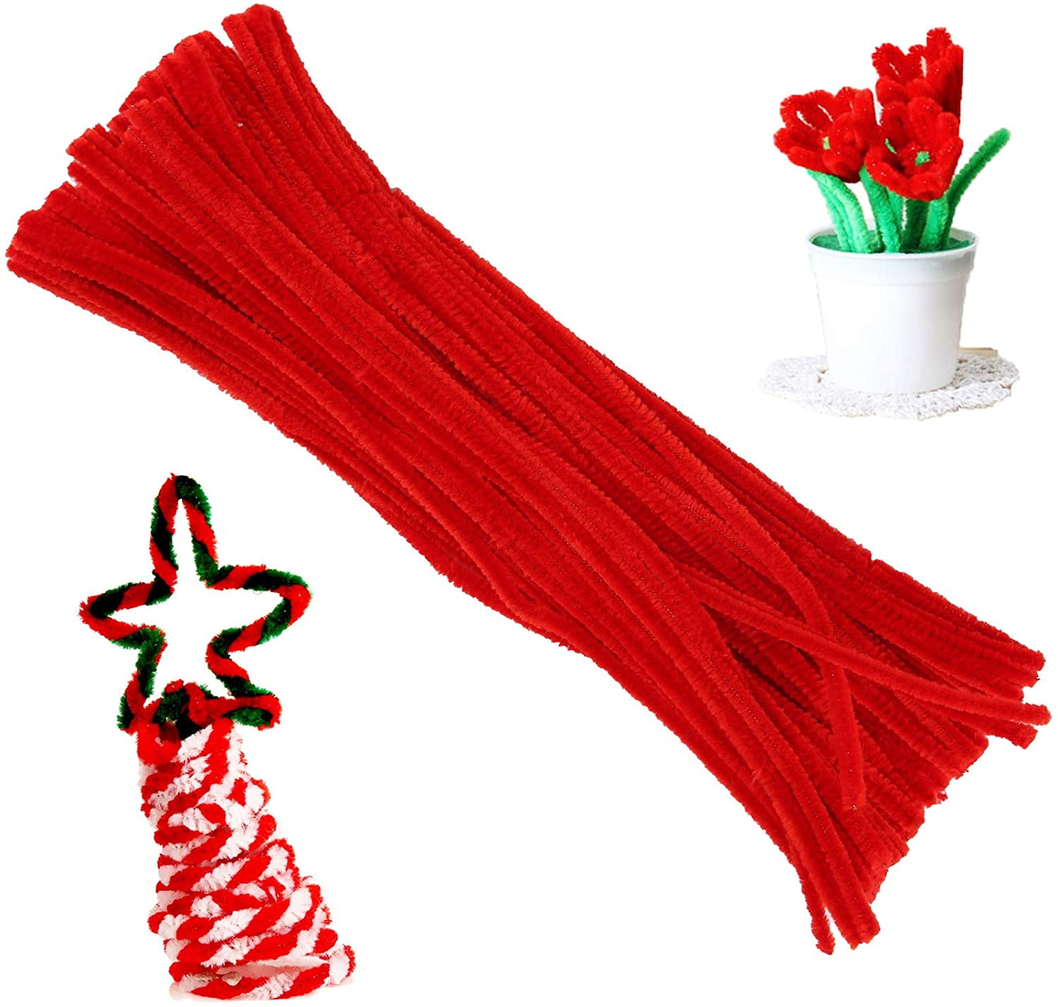 100 Pieces Pipe Cleaners Chenille Stem, Solid Color Pipe Cleaners Set for  Pipe Cleaners DIY Arts Crafts Decorations, Chenille Stems Pipe Cleaners