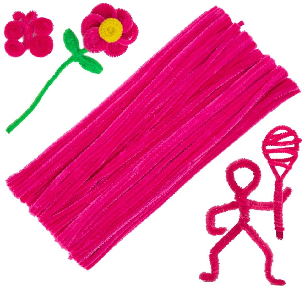 100 Pieces Pipe Cleaners Chenille Stem, Solid Color Pipe Cleaners Set for Pipe Cleaners DIY Arts