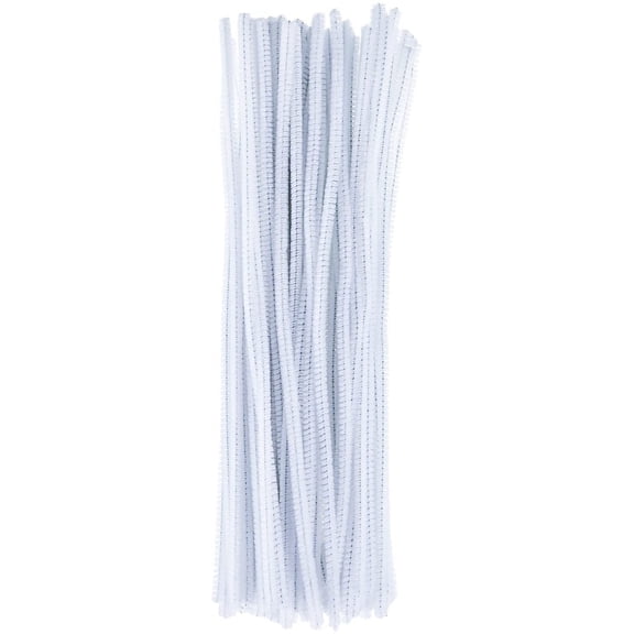 100 Pieces Pipe Cleaners Chenille Stem for Arts and Crafts, 6 x 300 mm (White)