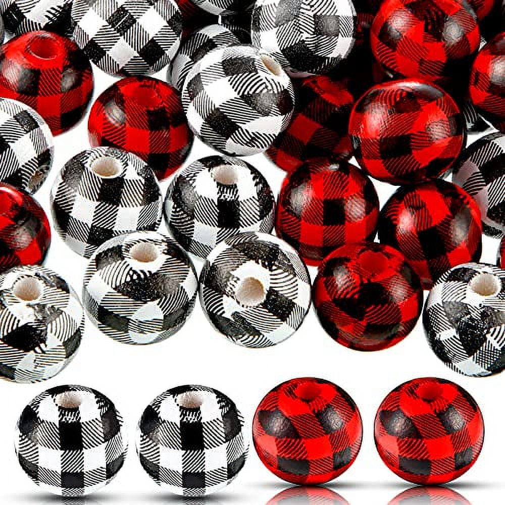 Christmas Snowman Wooden Beads Rustic Farmhouse Beads Polished 100 Pieces  Christmas Wooden Beads Wooden Craft Beads Craft Supplies for DIY Craft  Decoration