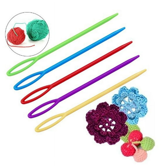 100 Pieces Plastic Darning Threading Weaving Sewing Needles for Kids Craft 7cm