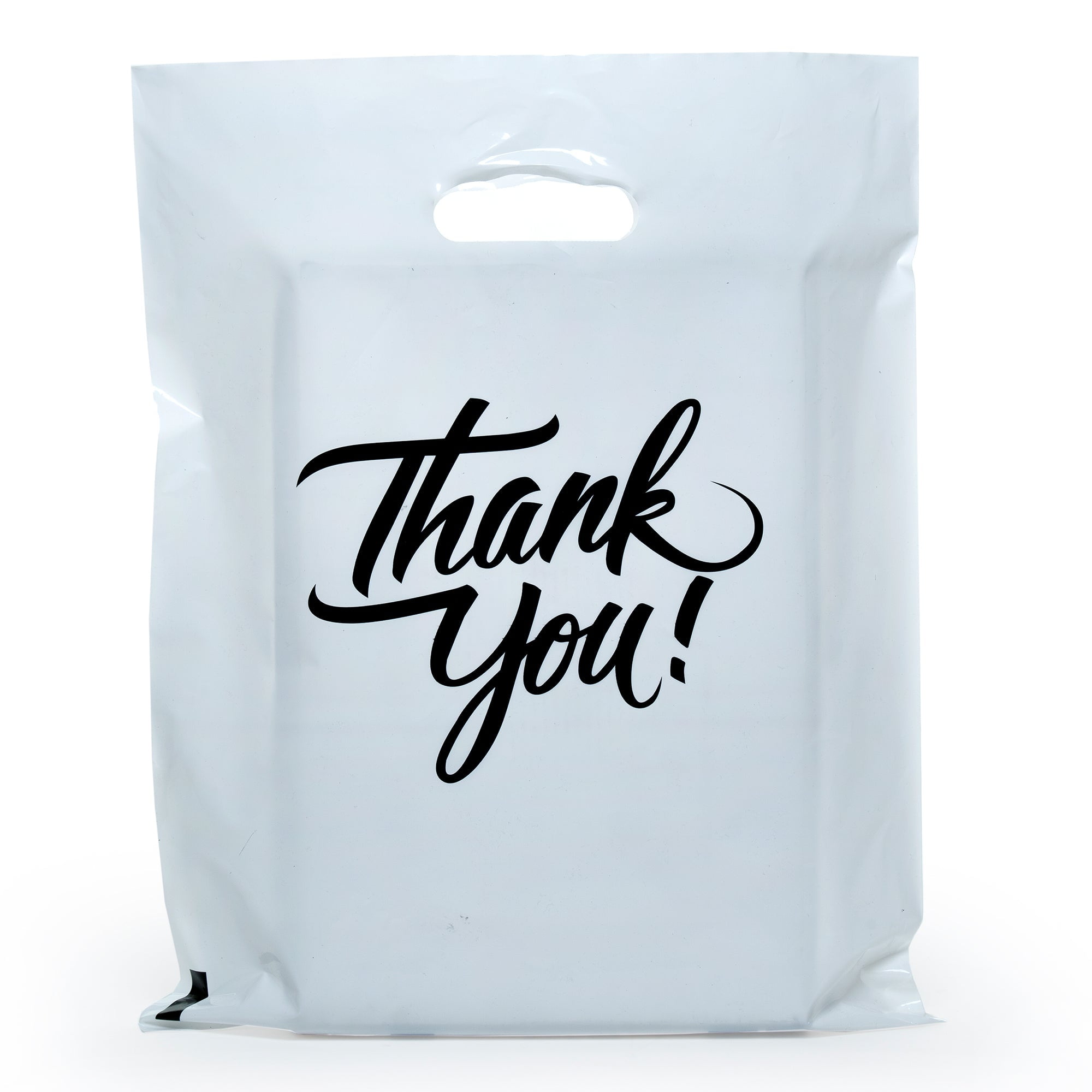 Prime Line Packaging Plastic Bag with Handles, Extra Large Frosted White Clear  Gift Bags 16x6x12 100 Pack