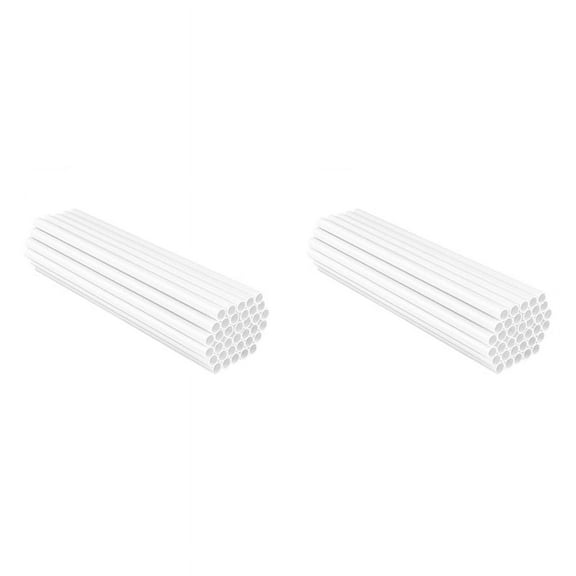 100 Pieces Plastic White Cake Dowel Rods for Tiered Cake Construction and Stacking (0.4 Inch Diameter 12 Inch Length)
