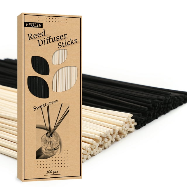 100 Pieces Reed Diffuser Sticks, 3mm Thick Natural Wood Rattan Reed