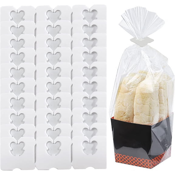 100 Pieces Reusable Plastic Bread Bag Clips Keep Your Food Fresh Longer After Opening 7/8 x 7/8 inches (White)