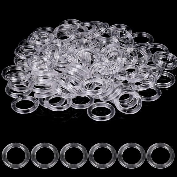 100 Pieces Roman Blind Curtain Rings,0.51x0.31In Braided Lift Shade Cord,Clear Curtain Rod Rings for Crafts,Cafe,Curtain Rings,DIY,Roman Shade