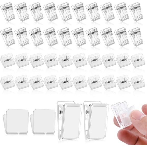 100 Pieces Self Adhesive Clips, Tapestry Sticky Spring Hangers Wall Clips for Hanging Poster Photo Office Decorations