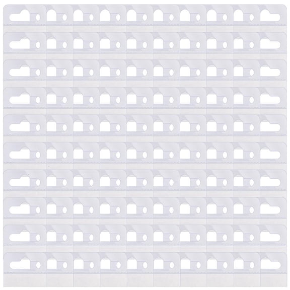 100 Pieces Self Stick Slot Hole Hanging Tabs Hook for Store and Office Displays