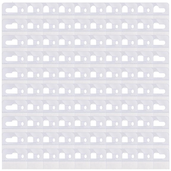 100 Pieces Self Stick Slot Hole Hanging Tabs Hook for Store and Office Displays