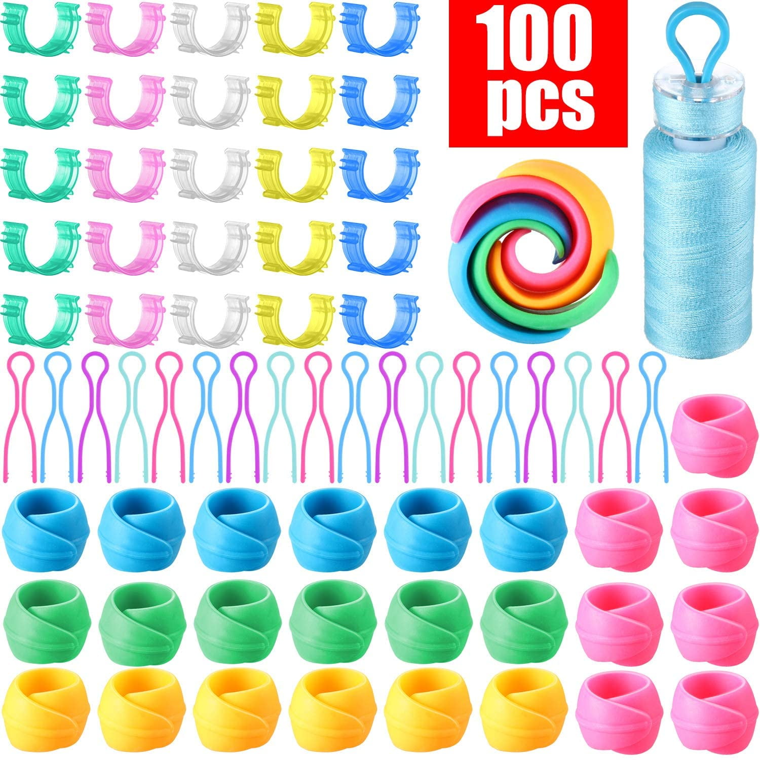 100 Pieces Sewing and Embroidery Bobbin Thread Holders Include 25