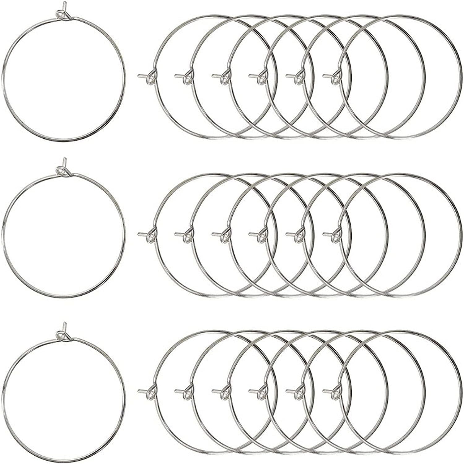  XKCWXY 755Pcs Beading Hoop Earrings for Jewelry Making,with  Earring Finding Teardrop Round Beading Hoop,Earring Hooks and Backs,Jump  Rings, Silver Earring Charms,Pony Beads for Earring Making Kit