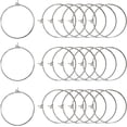 thumbnail image 1 of 100 Pieces Silver Wine Glass Charm Rings Stainless Steel Rounded Tube Hoop Earrings Jewelry Making Jump Rings Earring Beading Hoop (100), 1 of 5