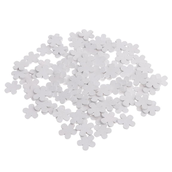 100 Pieces Small White Wooden Flower Shapes Crafts Cut Rustic DIY Wedding Table Scatter Decoration Crafts