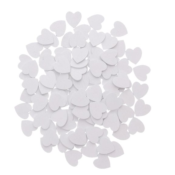100 Pieces Small White Wooden Heart Shapes Crafts Cut Rustic  Heart Wedding Table Scatter Decoration Crafts