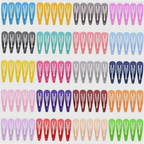 100 Pieces Solid Color 2 Inch Barrettes Women Metal Snap Clips