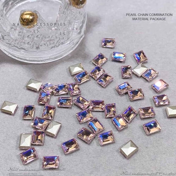 100 Pieces Straight-Angle Nail Crystals for Eye-Catching Nail Art Decoration