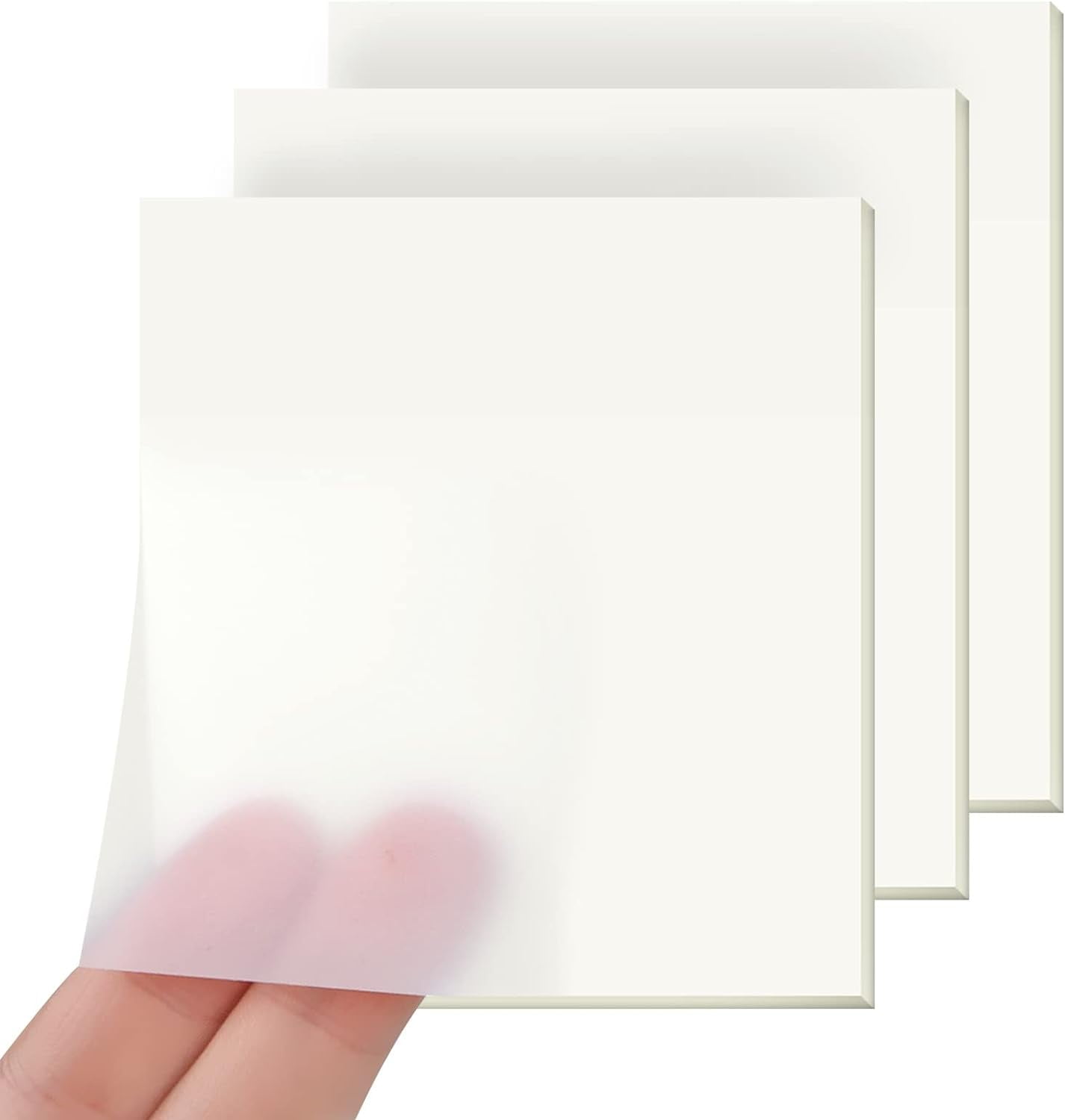 100 Pieces Transparent Sticky Notes, Waterproof Clear Sticky Notes