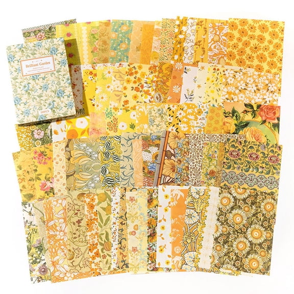 100 Pieces Vintage Background Paper Flowers DIY Scrapbooking Collage Stationery