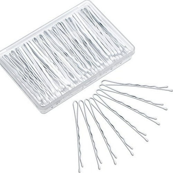 100 Pieces White Bobby Pins 2.2 Inch Hair Pins for Women Girls Wave Hair Clips Bulk with Storage Box Wedding Hair Accessories for All Hair Types