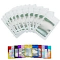 100 Pieces White Resealable Mylar Holographic Bags Food Storage Smell Proof Bags with Front